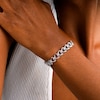 0.25 CT. T.W. Diamond Open Heart Link Bracelet in Sterling Silver