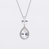 Pear-Shaped White Lab-Created Sapphire Double Teardrop Pendant and Earrings Set in Sterling Silver