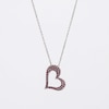 Lab-Created Ruby and White Lab-Created Sapphire Reversible Tilted Open Heart Pendant in Sterling Silver