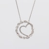 Circle of Gratitude® Collection 0.10 CT. T.W. Diamond and Polished Twist with Offset Heart Necklace in Sterling Silver