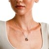 Lab-Created Emerald and White Lab-Created Sapphire Reversible Tilted Open Heart Pendant in Sterling Silver