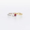 Certified Ruby Solitaire Bypass Open Shank Ring in 10K Two-Tone Gold