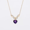 Amethyst and 0.06 CT. T.W. Diamond Infinity Heart Necklace and Earrings Set in 10K Gold