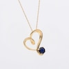 5.0mm Blue Sapphire Solitaire Tilted Heart Pendant in 10K Gold