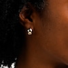 Huggie Hoop Earrings Hollow 18K Gold