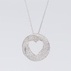 0.30 CT. T.W. Diamond Triple Row Swirl Heart Circle Pendant in Sterling Silver