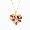 Garnet and White Lab-Created Sapphire Heart Pendant in Sterling Silver with 14K Gold Plate
