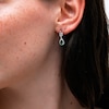 Pear-Shaped Lab-Created Emerald and White Lab-Created Sapphire Doorknocker Pendant and Earrings Set in Sterling Silver