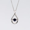 Unstoppable Love™ 4.5mm Blue and White Lab-Created Sapphire Teardrop Pendant in Sterling Silver