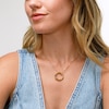 Bamboo Hexagon Pendant in Sculpted Hollow 14K Gold - 17”