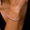 1.00 CT. T.W. Baguette and Round Diamond Alternating Line Bracelet in 10K White Gold - 7.3"