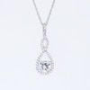 6.0mm White Lab-Created Sapphire Infinity Frame Pendant in Sterling Silver