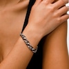 2.00 CT. T.W. Black Diamond Oval Curb Chain Bracelet in Sterling Silver - 7.25”
