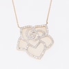 22.0mm Jade and 0.50 CT. T.W. Diamond Lotus Flower Necklace in 14K Gold