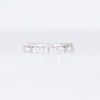 0.58 CT. T.W. Emerald-Cut and Round Diamond Alternating Double Row Anniversary Band in 14K White Gold