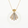 White Jade and 0.40 CT. T.W. Diamond Circle Fan Pendant in 14K Gold