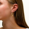 Reaura 32.0mm Polished and Mesh Crossover Hoop Earrings in Repurposed 14K Gold