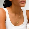 Diamond-Cut Om Symbol Medallion Pendant in Solid 18K Gold