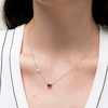 Emerald-Cut Certified Ruby and Diamond Accent Sideways Necklace in 10K Gold
