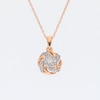 0.15 CT. T.W. Multi-Diamond Swirl Frame Pendant in 10K Rose Gold