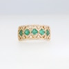 Princess-Cut Emerald and 0.45 CT. T.W. Diamond Ornate Art Deco Band in 10K Gold