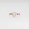 0.70 CT. T.W. Certified Lab-Created Diamond Frame Crossover Shank Engagement Ring in 14K Gold (F/VS2