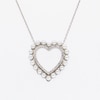 Freshwater Cultured Pearl and White Lab-Created Sapphire Heart Pendant in Sterling Silver