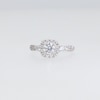 1.00 CT. T.W. Certified Lab-Created Diamond Cushion Frame Twist Shank Engagement Ring in 10K White Gold (F/SI2)