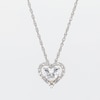 6.0mm Heart-Shaped White Lab-Created Sapphire Frame Pendant in Sterling Silver