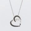 Unstoppable Love™ 0.10 CT. T.W. Black and White Diamond Tilted Heart Pendant in Sterling Silver