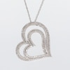 1.00 CT. T.W. Diamond Tilted Double Heart Pendant in Sterling Silver