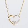 0.085 CT. T.W. Multi-Diamond Heart in Heart Necklace in Sterling Silver with 14K Gold Plate - 17"