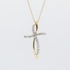 0.23 CT. T.W. Diamond Loop Cross Pendant in 10K Gold