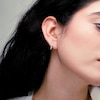 0.12 CT. T.W. Heart-Shaped Multi-Diamond Hoop Earrings in Sterling Silver