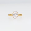2.00 CT. T.W. Oval Certified Lab-Created Diamond Frame Engagement Ring in 14K Gold (F/VS2)